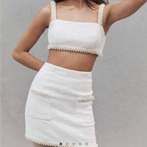 Hutch Adley Pearl-Trimmer White Tweed Bridal Set